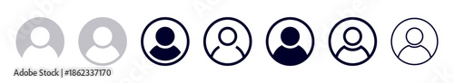 Avatar default user icon set. Social media user profile icon