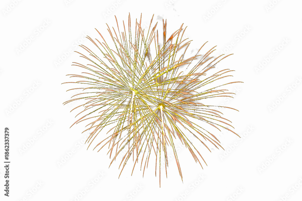 Obraz premium Yellow firework explosion isolated for celebratory design