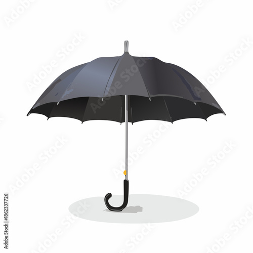 black umbrella isolated on white