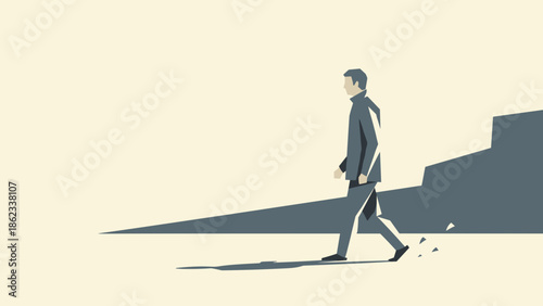 Man Walking with Purpose A Study in Direction and Determination.