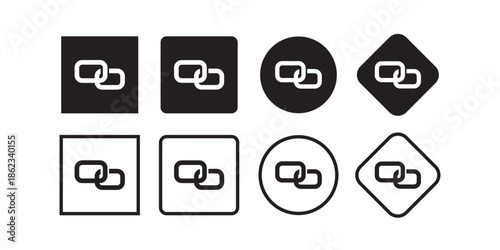 Modern Hyperlink Chain Icons for Connectivity and Web Interface UI