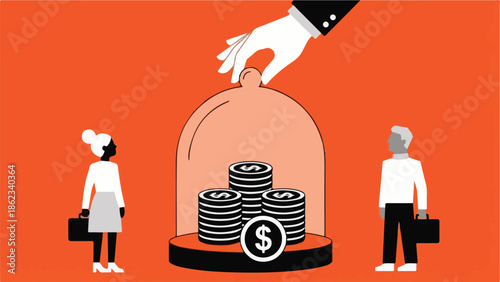 Conceptual illustration of financial protection and business opportunity