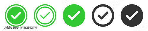 check mark icons tick symbols in green circle . Represents confirmation, approval, success, or completed tasks or status. for web, checklists, and task completion projects