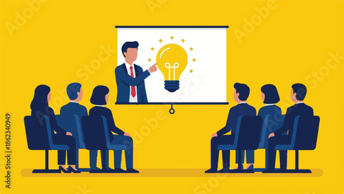 Businessman presenting new ideas to colleagues in a business meeting