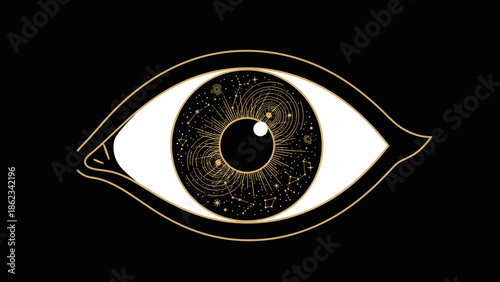 Mystic Eye with Celestial Patterns A Symbol of Cosmic Vision.