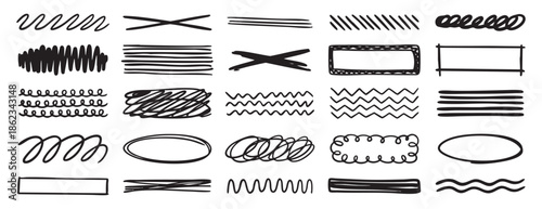 Photos Hand drawn swirl set