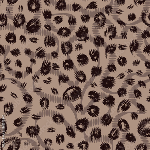 Wild textur earthly tones hand drawn abstract nature brushstrokes, modern geo pattern design weaving fabric jacquard background