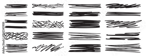 Wallpaper Mural Hand drawn underline set. Doodle text marker strokes. Abstract line dividers for typography design Torontodigital.ca