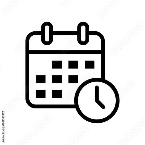 Calendar with clock icon