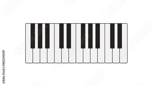 Piano Keyboard Illustration Musical Instrument Keys for Melodies and Harmonies.