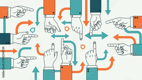 Pointing Fingers A Visual Representation of Blame and Direction.