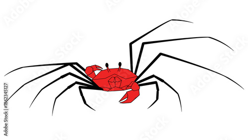 Red Crab with Spider Legs A Surreal Hybrid Creature.
