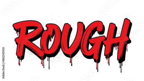 Rough Graffiti Word Art with Dripping Paint Effect.