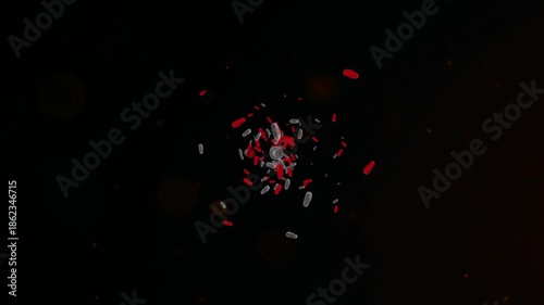 Blood cells transforming into sugar cubes animation