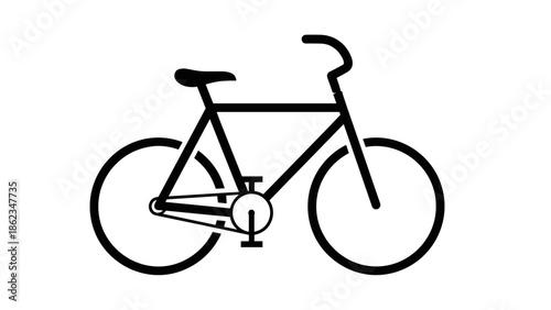 Simple Black and White Bicycle Illustration for Transportation and Recreation.