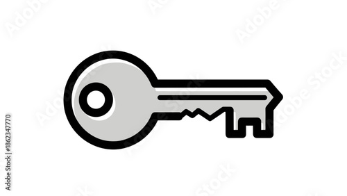 Simple Key Illustration Security Access and Unlocking Concepts.
