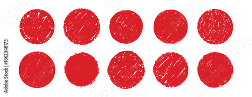 Red sun circle stamp set collection doodle hand drawn icon. Outline drawing japanese flag line clipart symbol.