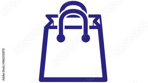 Stylized Shopping Bag Icon Simple Modern Design for Retail.