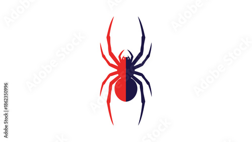 Stylized Spider Silhouette with Red and Blue Gradient Design.