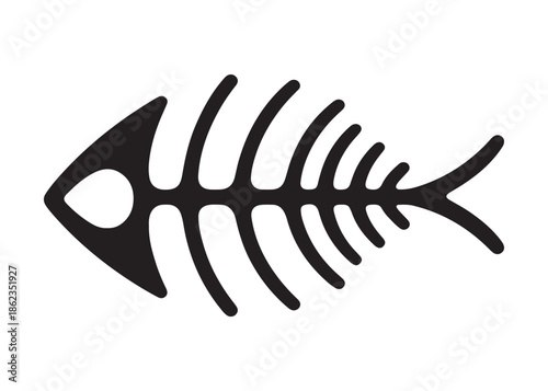 fish bone logo silhouette vector illustration, fish skeleton logo icon silhouette, fishbone silhouette swimming vector illustration, skeleton of fish vector silhouette logo design on white background