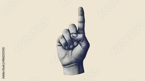 Vintage Hand Pointing Upward A Symbol of Guidance and Direction.