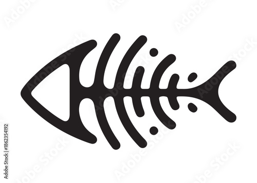 fish bone logo silhouette vector illustration, fish skeleton logo icon silhouette, fishbone silhouette swimming vector illustration, skeleton of fish vector silhouette logo design on white background