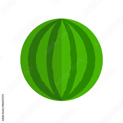 Whole watermelon fruit, vector icon