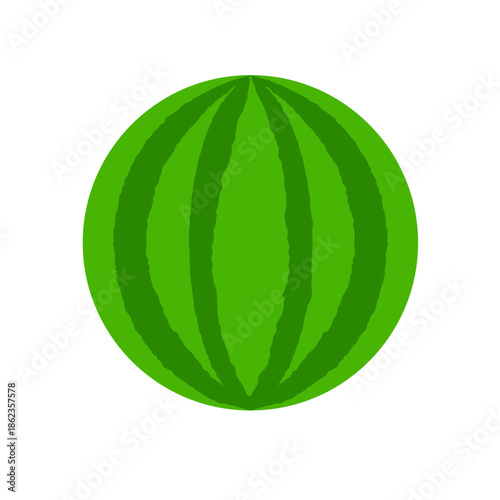 Whole watermelon fruit, vector icon