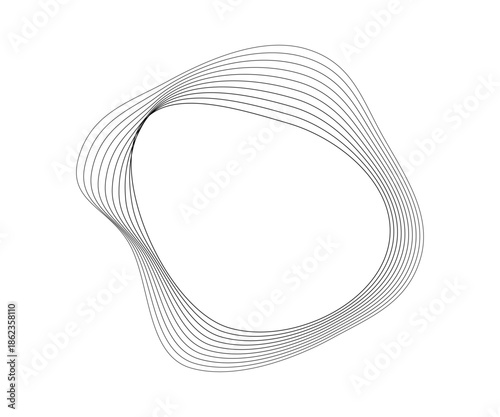 Round curved sound waves with dynamic wavy stripes
