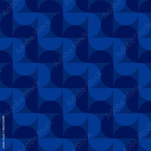 mid century, modern abstract half circles striped seamless pattern and background vector illustration