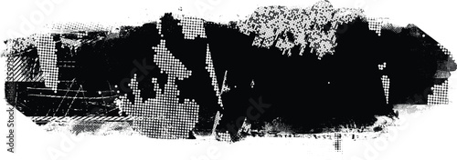 Glitch distorted grange shape . Noise grungy logo . Trendy defect error shapes . Glitched frame .Grunge textured . Distressed effect .Vector shapes
