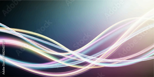 Abstract colorful and blue background with glowing lines featuring a wave design and fractal flow pattern as a modern technology motion illustration wallpaper