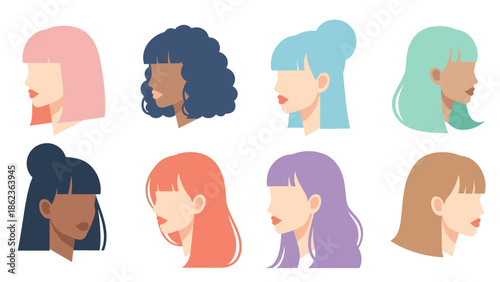 Diverse Group of Women with Colorful Hair: A Celebration of Beauty and Individuality