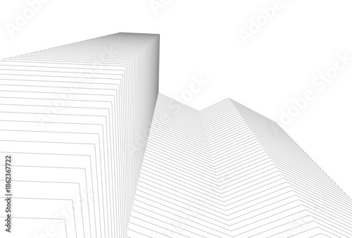 Abstract buildings architectural 3d drawing 