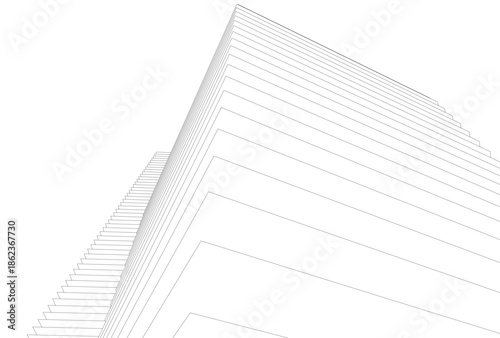 Abstract buildings architectural 3d drawing 