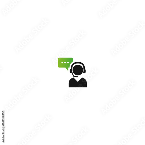 Customer support logo icon flat vector design