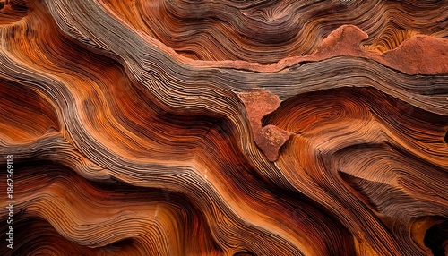 natural patterns of orange and brown tones in stone create a stunning abstract design in earthy layers