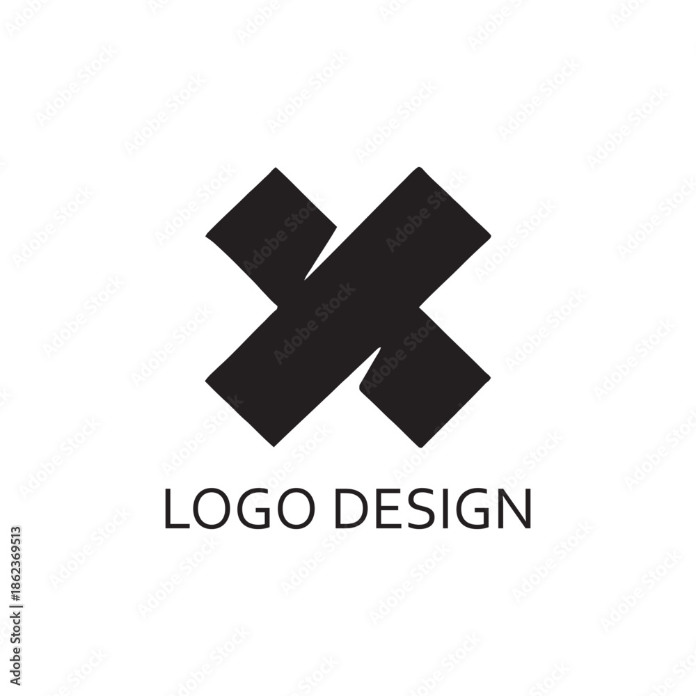 Obraz premium simple black letter x for logo design