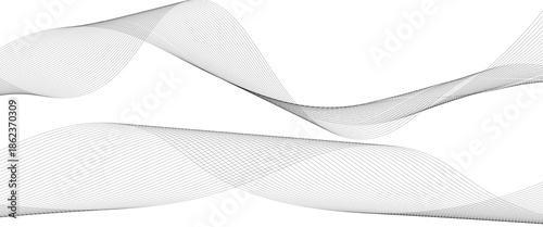 Abstract wave element for design. Digital frequency track equalizer. Stylized line art background. Vector illustration. Wave with lines created using blend tool.