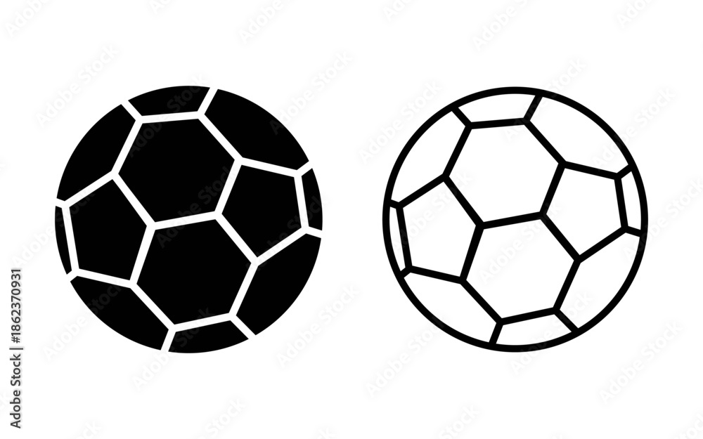 Fototapeta premium football. Soccer balls in black and white colors on a simple background