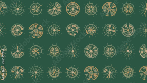 Abstract Geometric Circular Pattern Background, Repetitive Design, Technology Motif