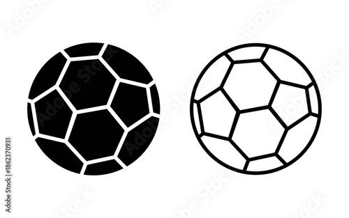 football. Soccer balls in black and white colors on a simple background