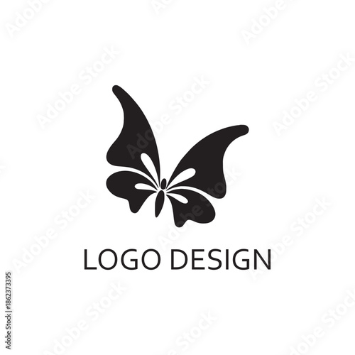 simple black butterfly for logo design