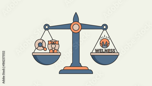 Balance Scales Weighing Work vs Wellness Concept