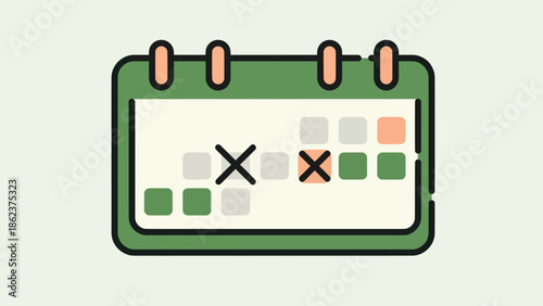 Calendar with Marked Dates, Planning, Scheduling, Time Management Icon