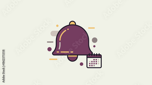 Notification Bell and Calendar Icon - Reminder and Alert Concept