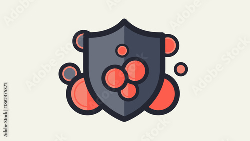 Shield protecting against bacteria and viruses, concept of immunity and health