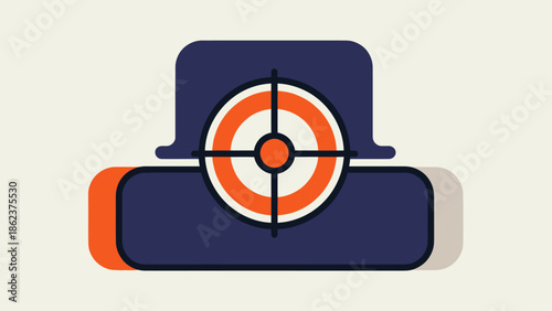 Targeted Military Tank Icon with Crosshairs, Strategic Warfare Concept