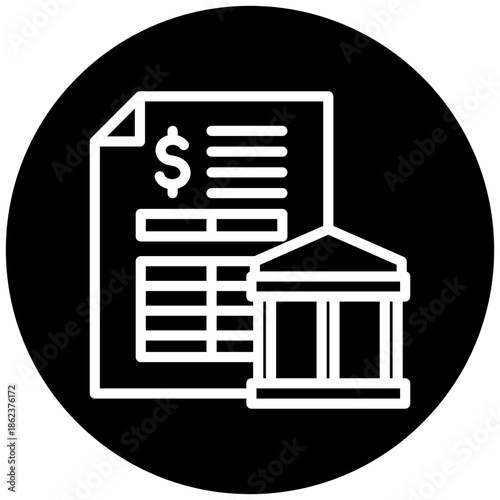 Bank Statement Icon Button, Mini Illustration Relate To Taxation, Financial Report. Use For Modern Concept, Ui, Ux Web And App Development.