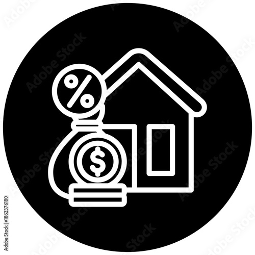 Asset Value Icon Button, Mini Illustration Relate To Taxation, Financial Report. Use For Modern Concept, Ui, Ux Web And App Development.